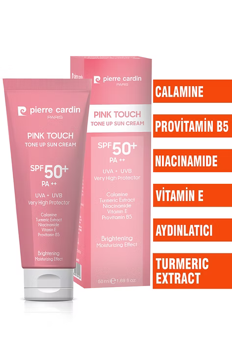 Pierre Cardin Ton Eşitleyici Aydınlatıcı Yüz Güneş Kremi Pink Touch Tone-Up SPF50+/PA++ – 50 ml